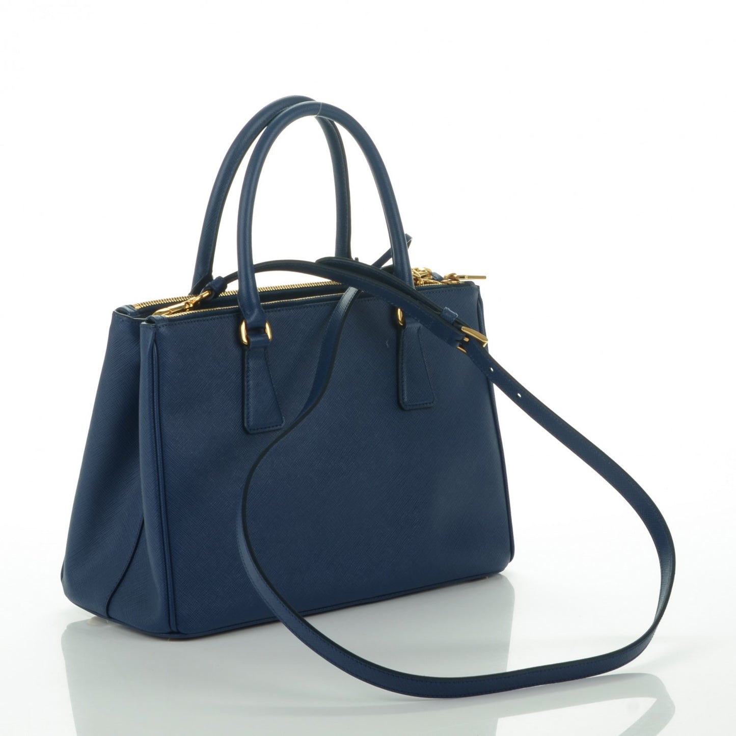 Saffiano Small Galleria Double Zip Tote Bluette
