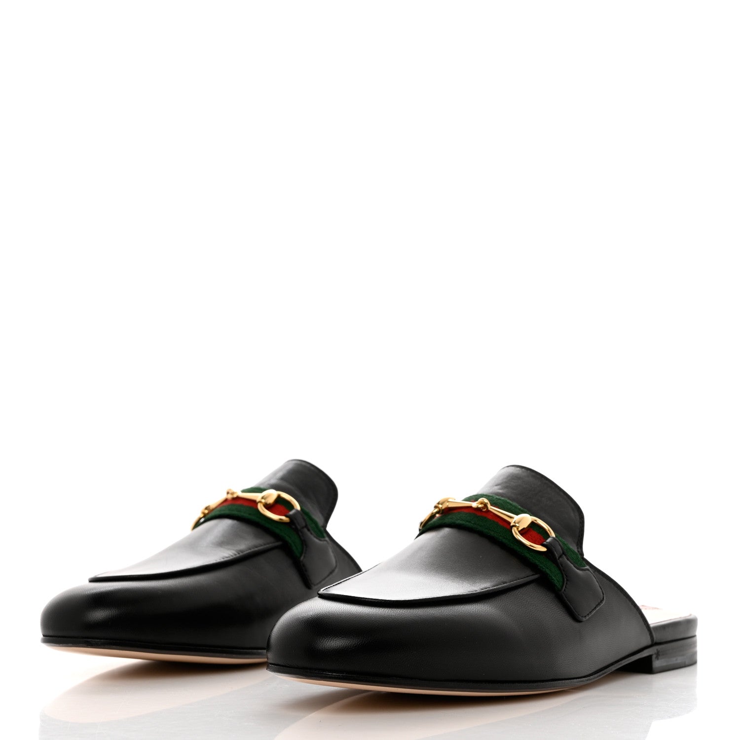 Gucci Malaga Kid Web Womens Princetown Slippers 38.5 Black 3 of 10