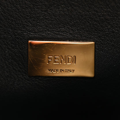 Fendi Vitello Tahiti Burro Medium Peekaboo Iconic Essentially Satchel Tortora Black 7 of 11