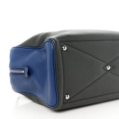 Hermes Taurillon Clemence Victoria II 35 Black Bleu De Malte 10 of 11