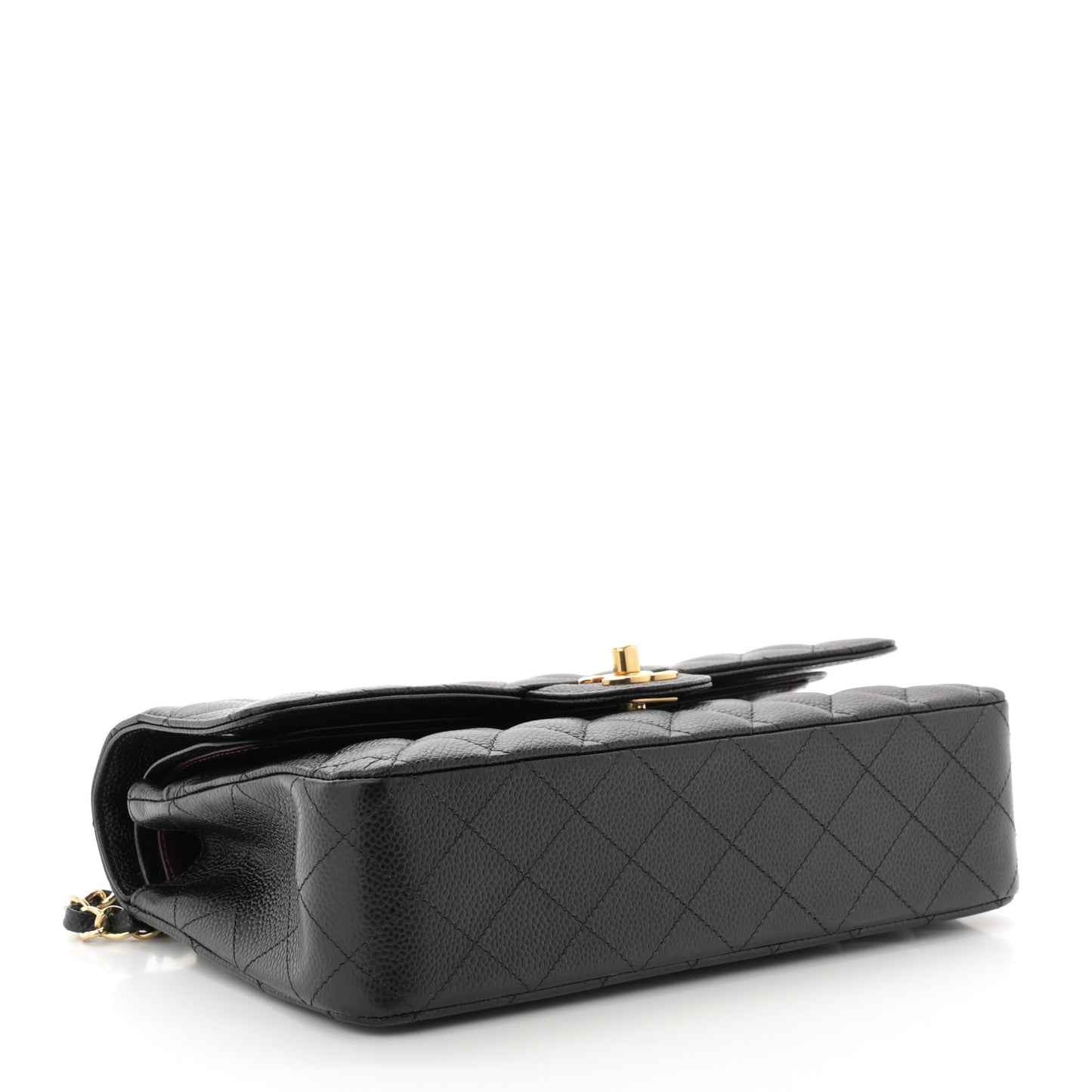 Caviar Quilted Medium Double Flap Black