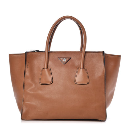 Prada Glace Calf Twin Pocket Tote Cannella 1 of 15