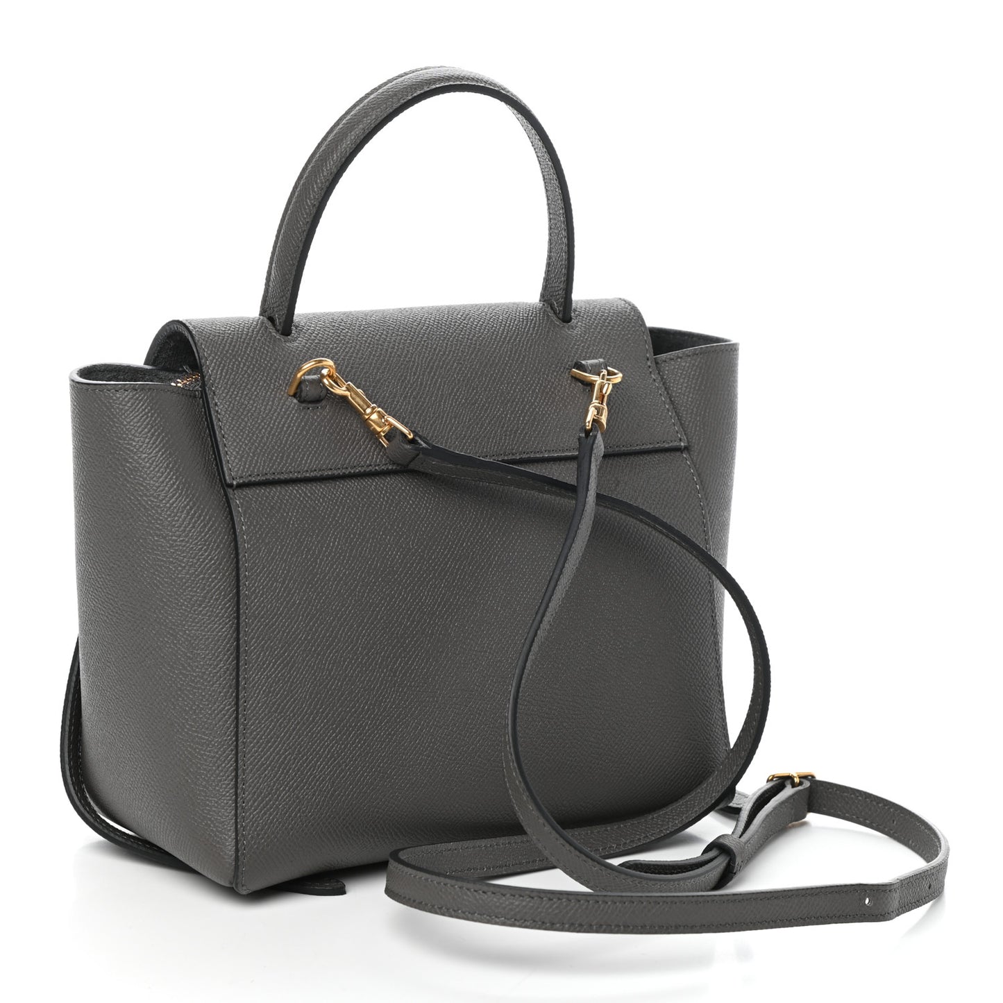Grained Calfskin Nano Belt Bag Grey