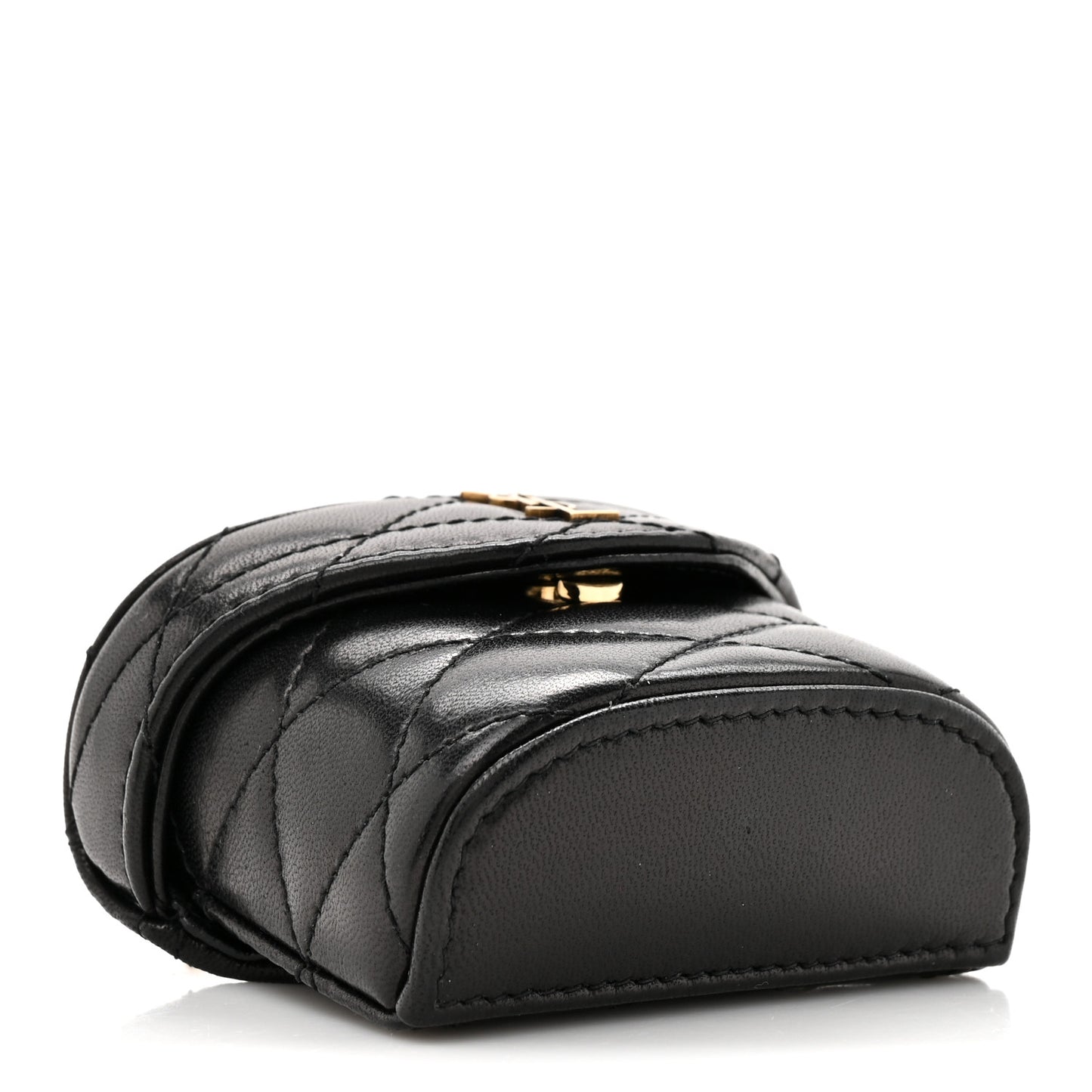 Lambskin Matelasse Monogram June Box Bag Charm Black