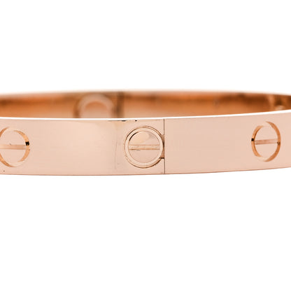 Cartier 18K Pink Gold 4 Diamond LOVE Bracelet 17 5 of 9