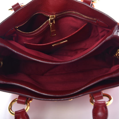 Miu Miu Goatskin Madras Shopping Tote Mandarino Rubino 6 of 10