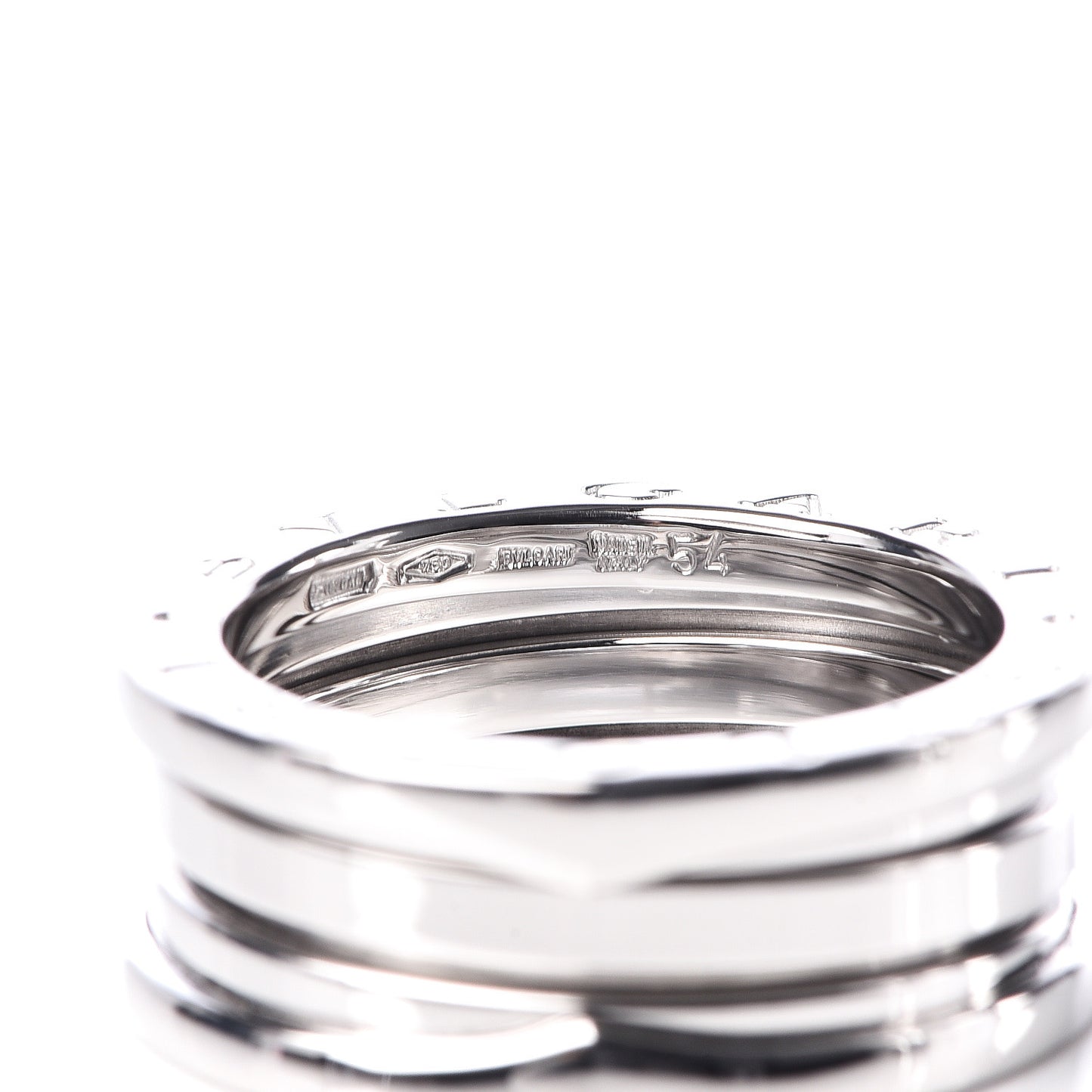 18K White Gold B.Zero1 Three-Band Ring 54 6.75