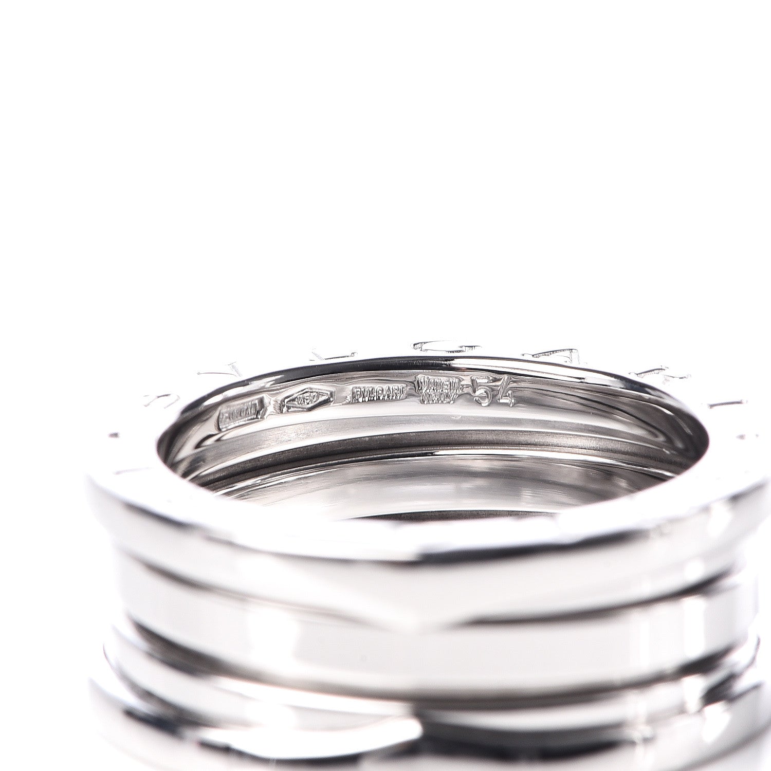 Bulgari 18K White Gold B.Zero1 Three-Band Ring 54 6.75 5 of 5