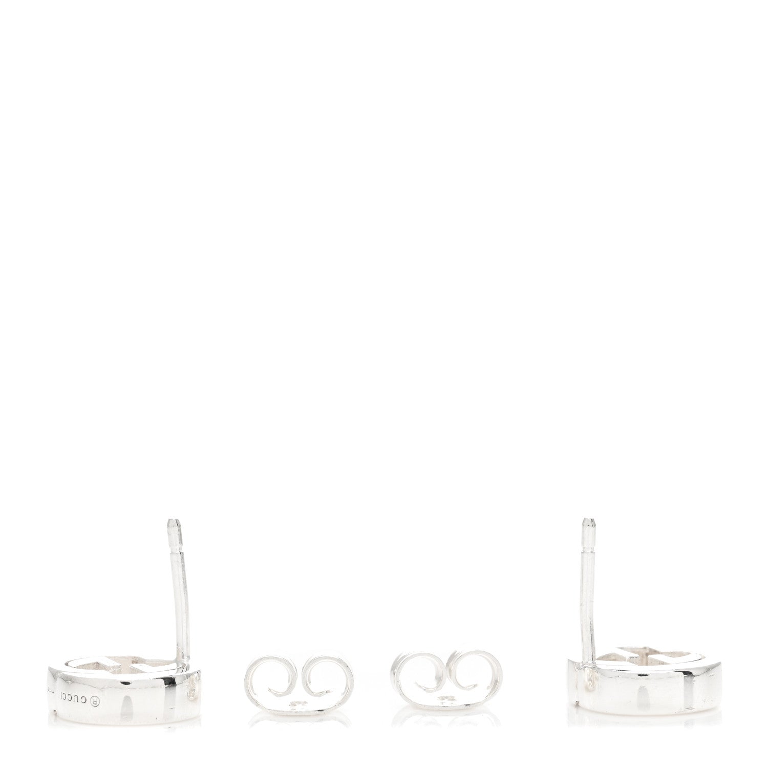 Gucci Sterling Silver Interlocking GG Stud Earrings 3 of 4