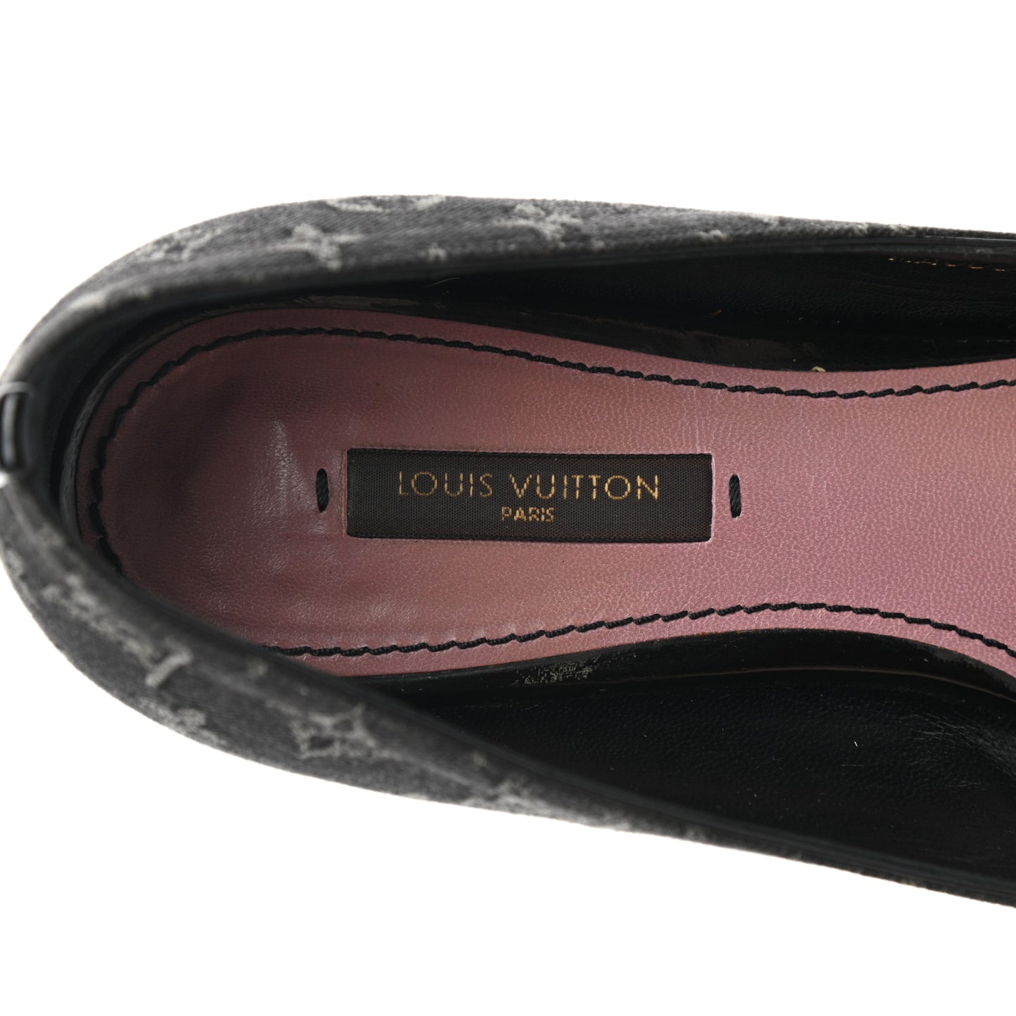 Denim Monogram Ballerina Flats 36.5 Black