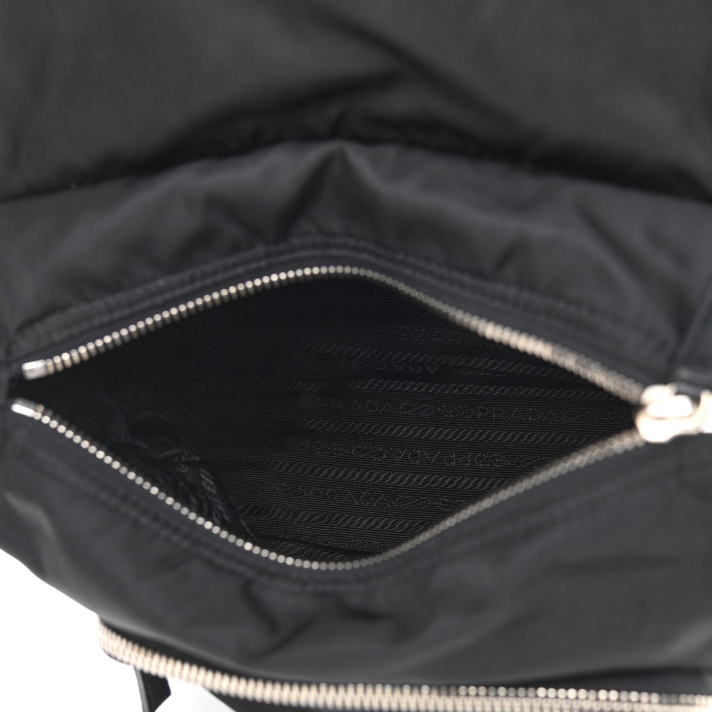Nylon Vela Saffiano Shoulder Bag Black