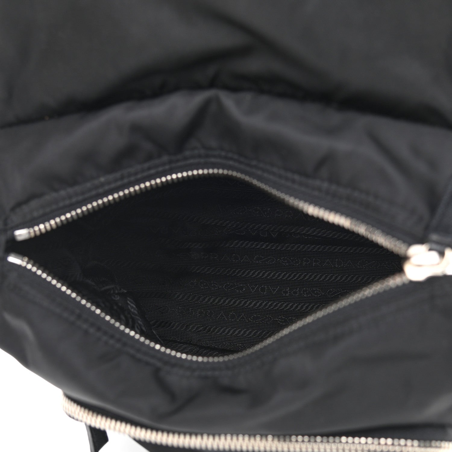 Prada Nylon Vela Saffiano Shoulder Bag Black 5 of 10