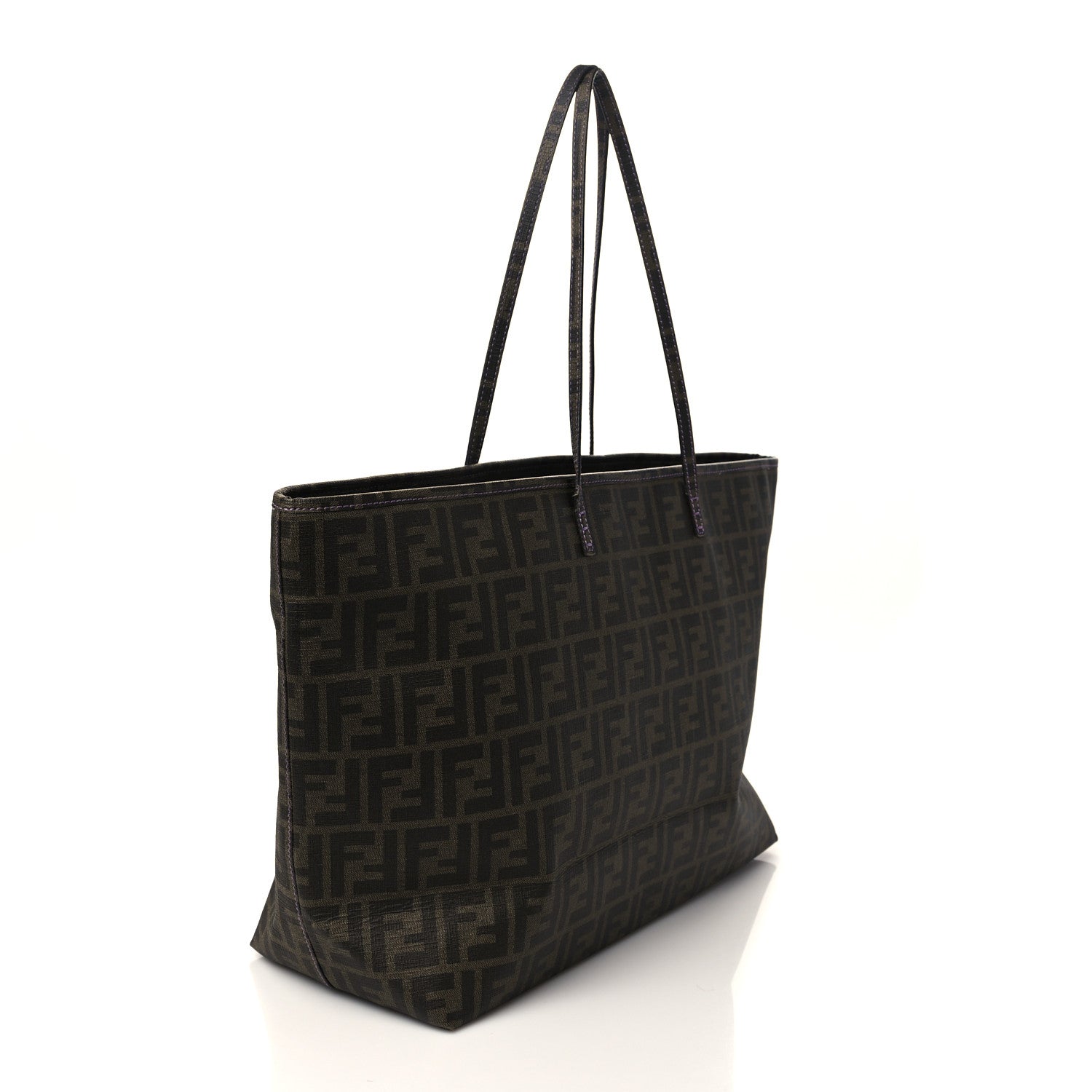 Fendi Zucca Spalmati Large Roll Tote Tobacco Viola 3 of 7