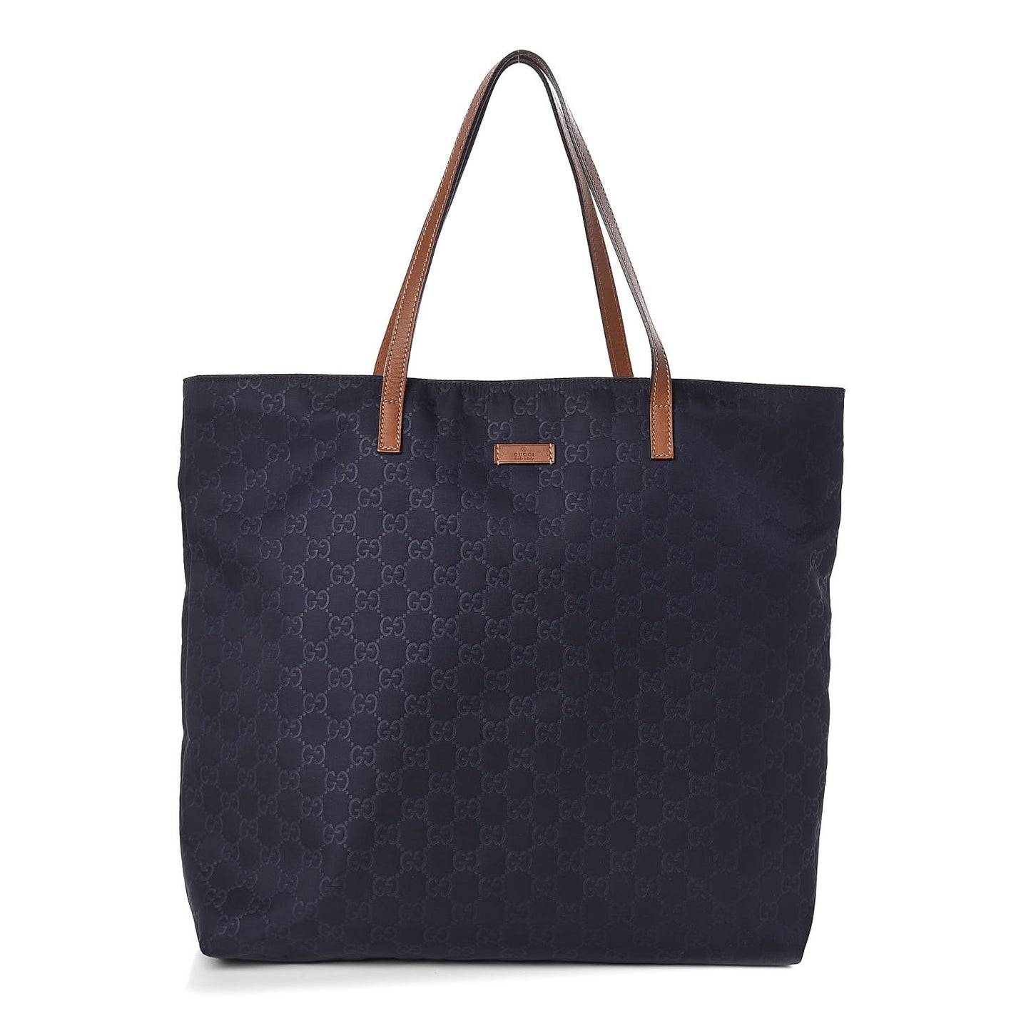 Nylon Monogram Large Tote Navy
