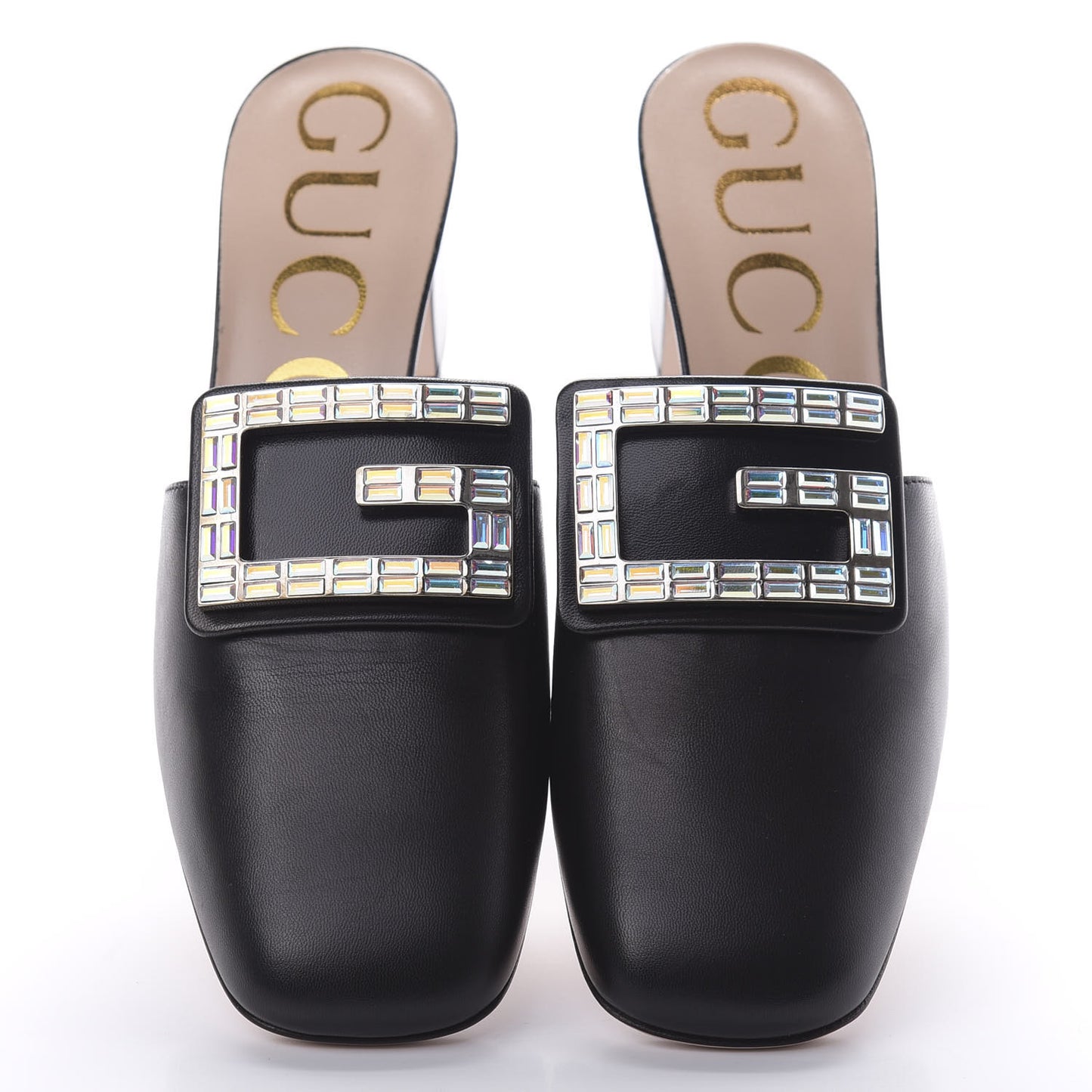 Malaga Kid Crystal Square G Madelyn Mules 36.5 Black