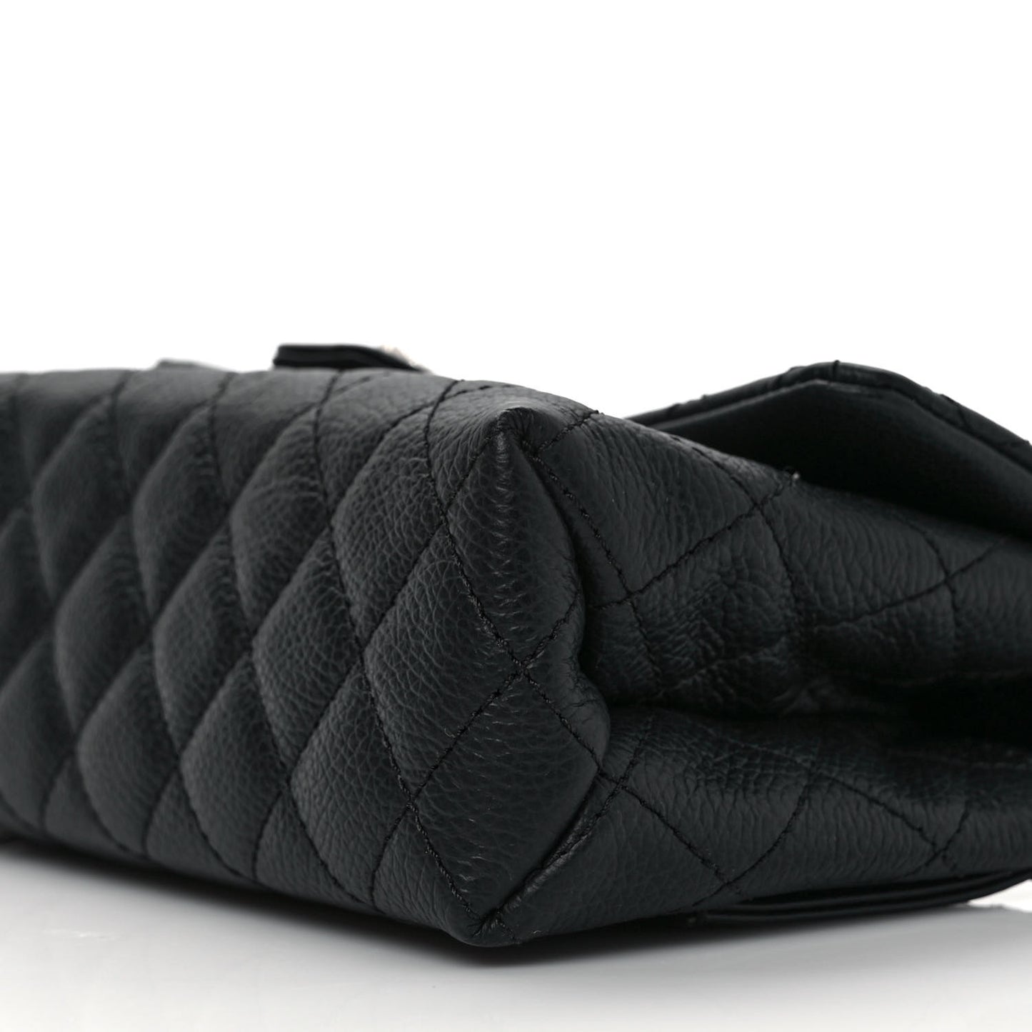 Grained Calfskin Quilted 2.55 Reissue Flap Belt Bag Clutch Black