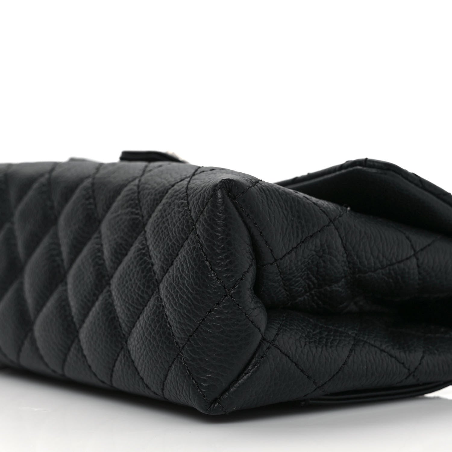 Chanel Grained Calfskin Quilted 2.55 Reissue Flap Belt Bag Clutch Black 9 of 9