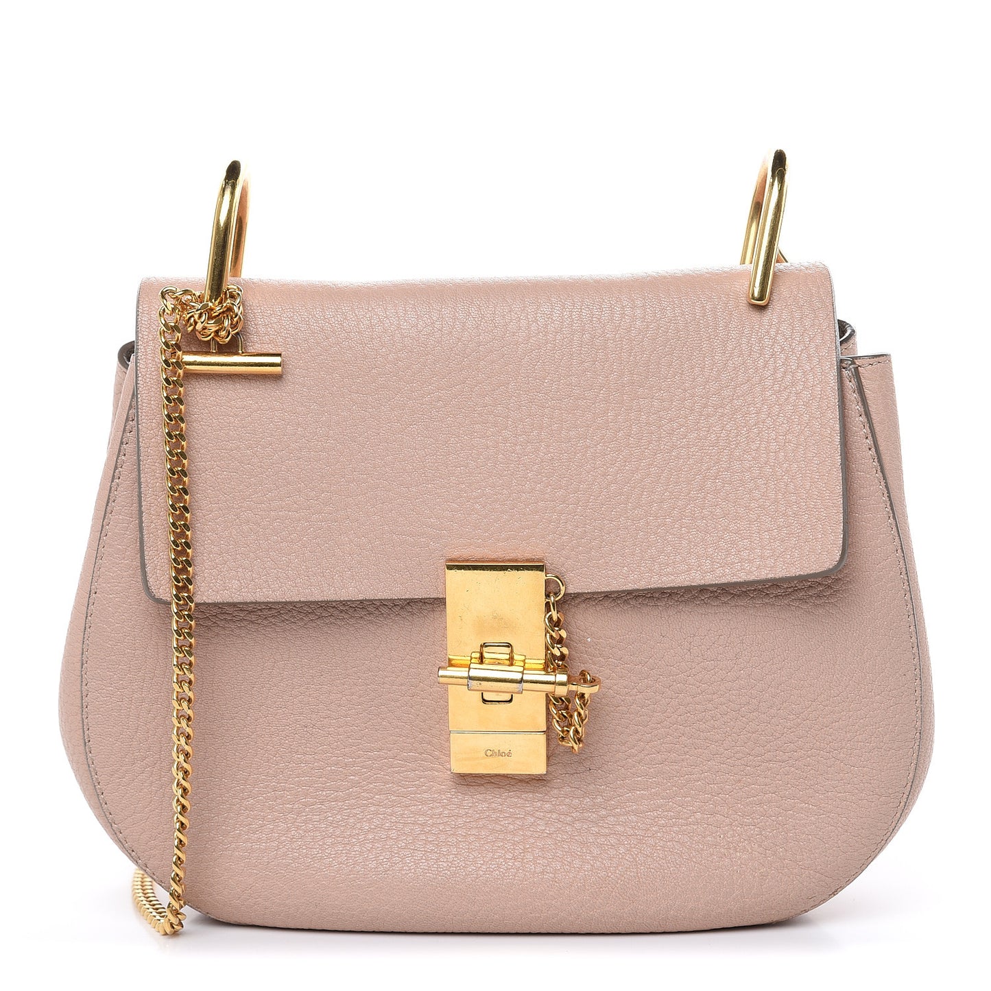 Grained Lambskin Drew Shoulder Bag Cement Pink