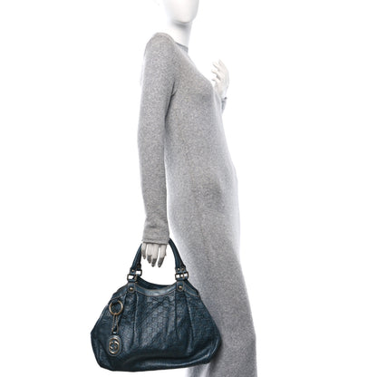 Gucci Metallic Guccissima Medium Sukey Tote Blue 2 of 10
