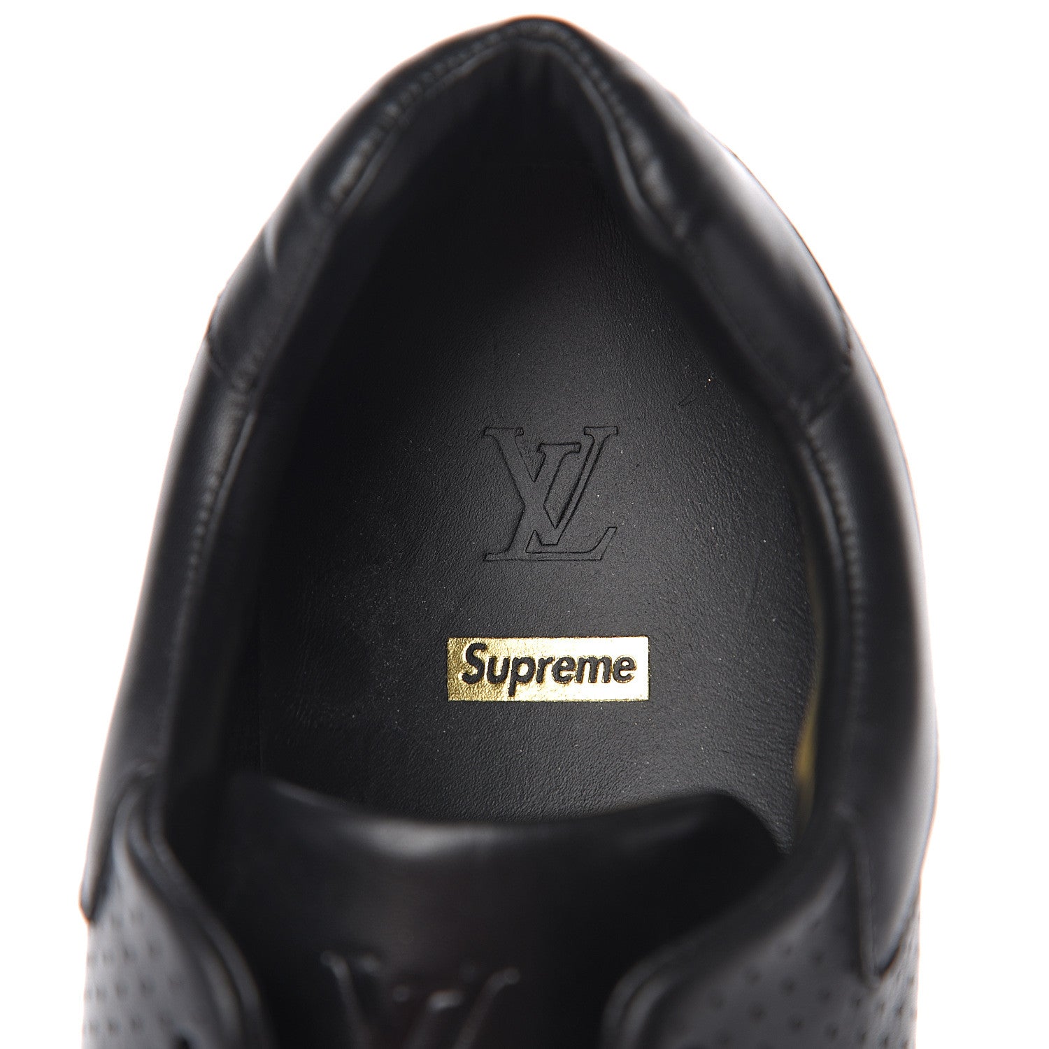 Louis Vuitton X SUPREME Calfskin Run Away Sneakers 10 Black 6 of 9