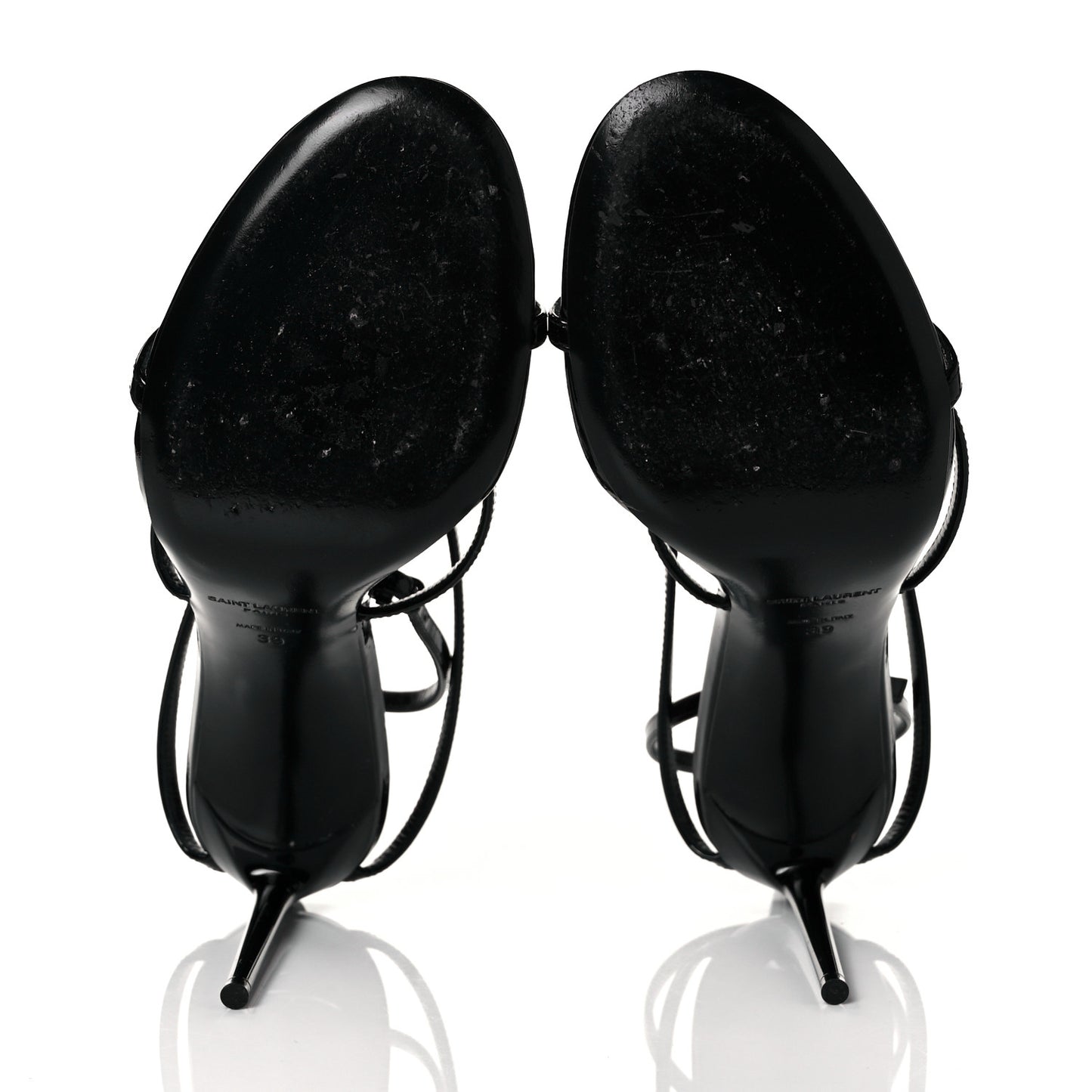Patent Calfskin Cassandra 100 Sandals 39 Black