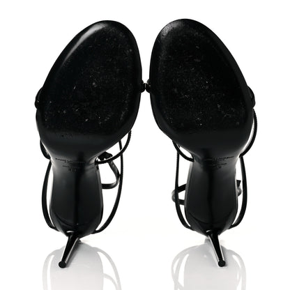 Saint Laurent Patent Calfskin Cassandra 100 Sandals 39 Black 5 of 7
