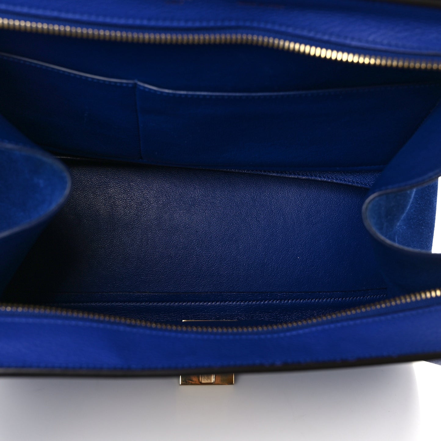 Drummed Calfskin Suede Medium Trapeze Indigo