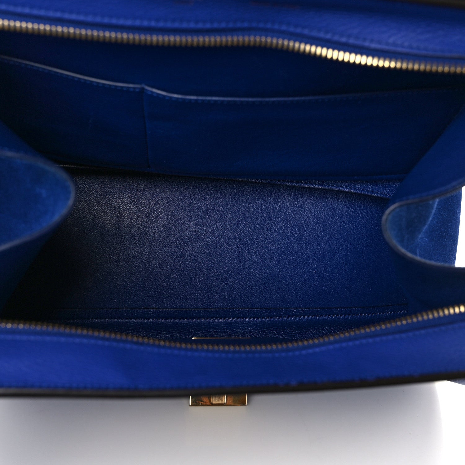 Celine Drummed Calfskin Suede Medium Trapeze Indigo 5 of 14