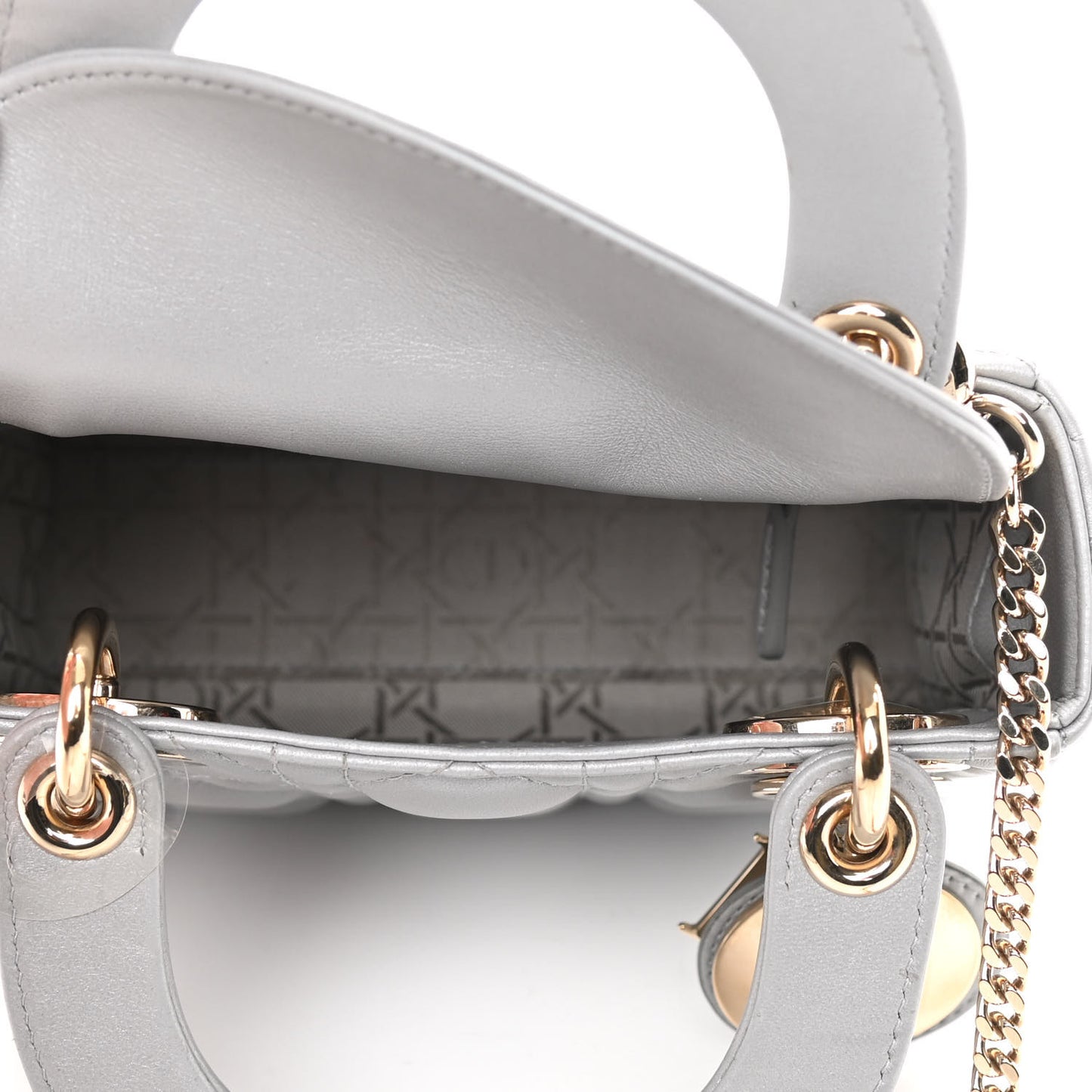Lambskin Cannage Mini Lady Dior Grey