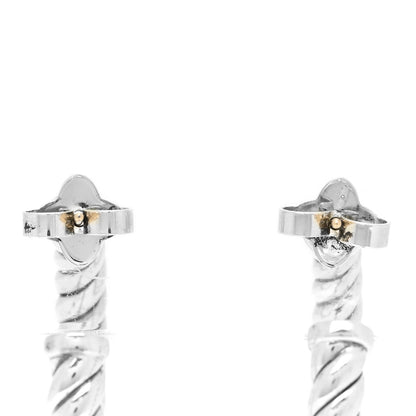 David Yurman Sterling Silver Small Sculpted Cable Hoop Earrings 4 of 4