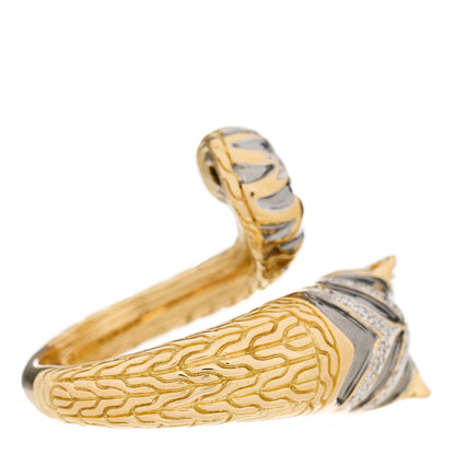 John Hardy 18K Yellow Gold Diamond Blue Topaz Macan Ring 54 7 5 of 7