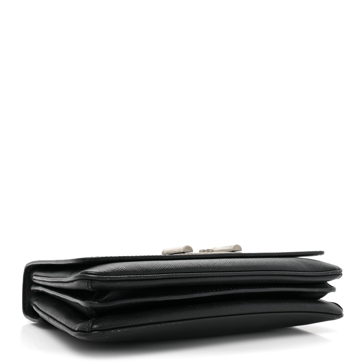 Prada Saffiano Lux Lock Flap Chain Shoulder Bag Black 4 of 15