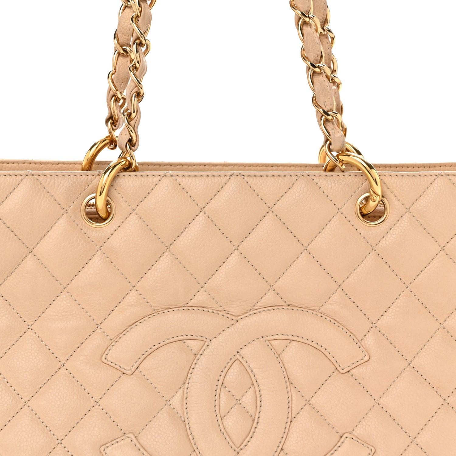 Chanel Caviar Quilted Grand Shopping Tote GST Beige Clair 8 of 16