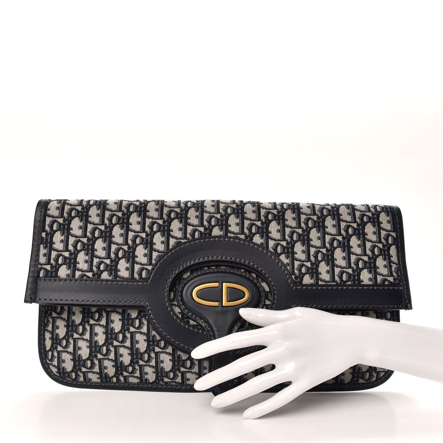Oblique Fold Over Clutch Blue