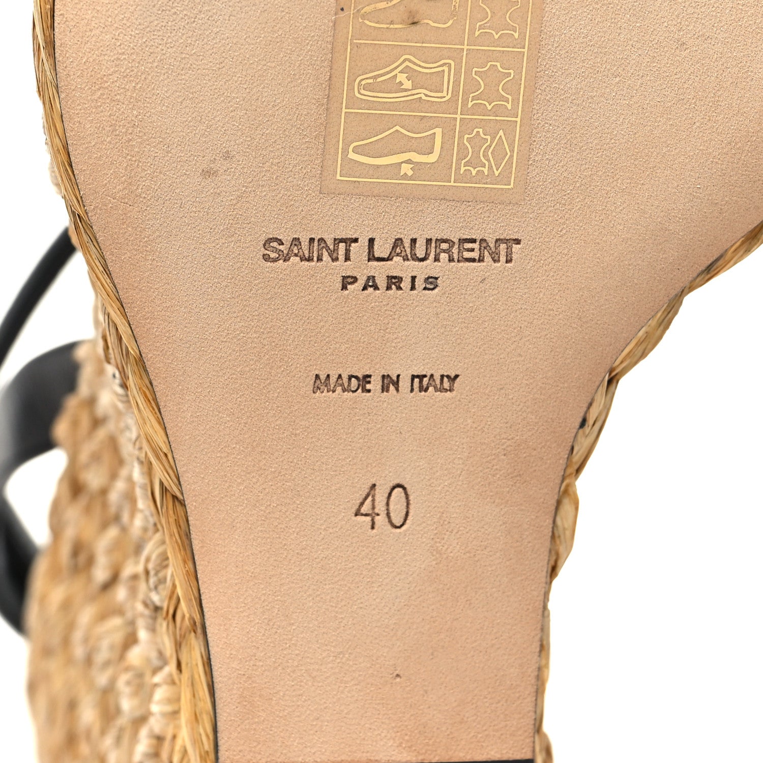 Saint Laurent Calfskin Paloma Espadrille 95 Wedges 40 Black 7 of 9