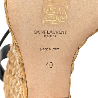 Saint Laurent Calfskin Paloma Espadrille 95 Wedges 40 Black 7 of 9