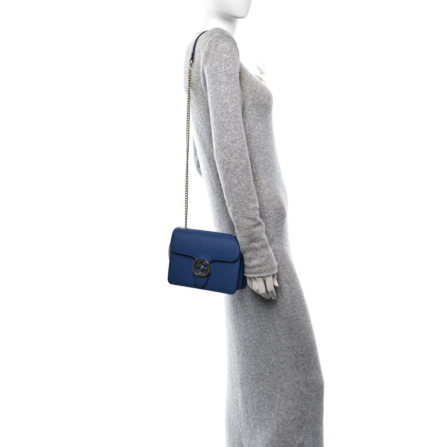 Dollar Calfskin Small Interlocking G Shoulder Bag Caspian
