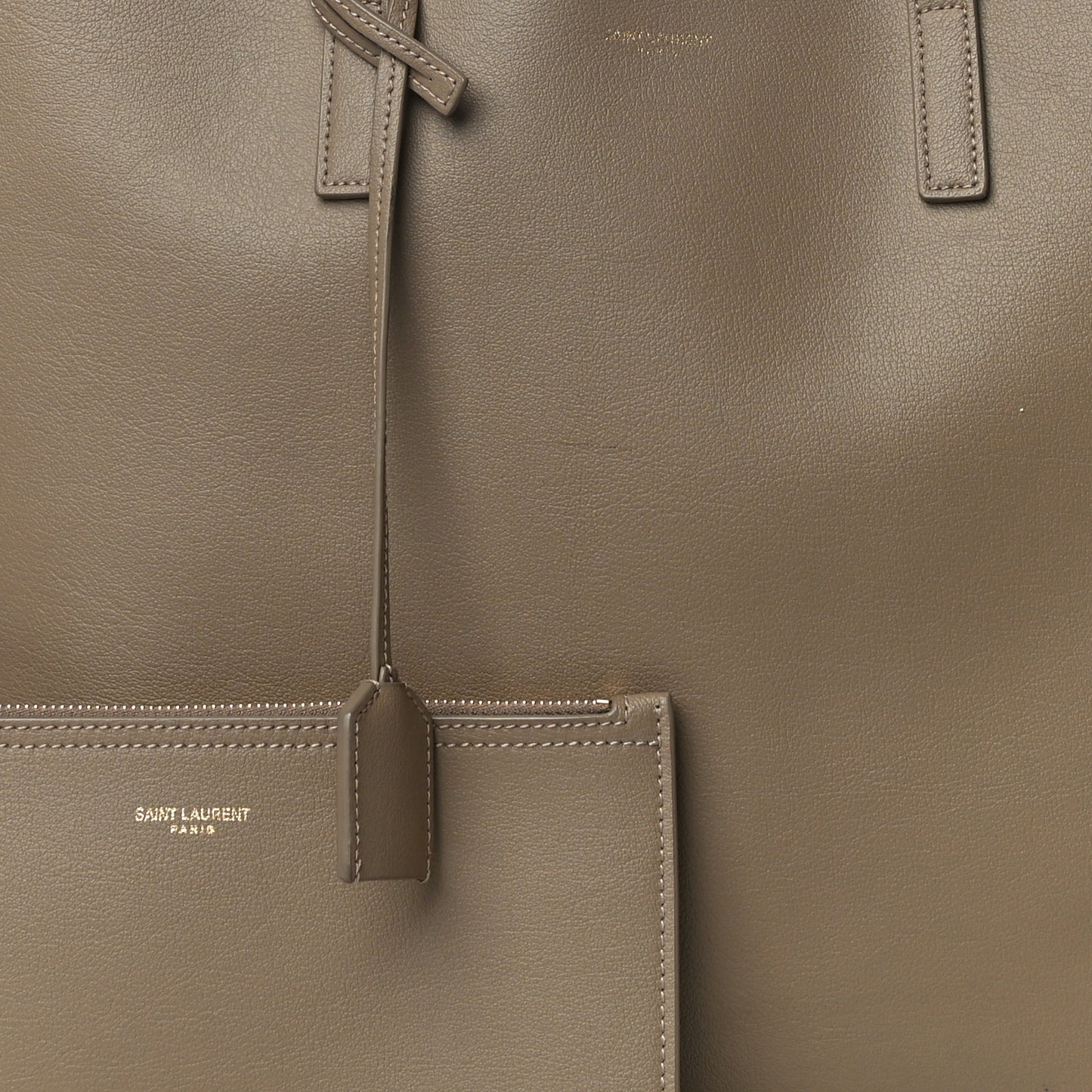 Calfskin Large Shopping Tote Dark Beige