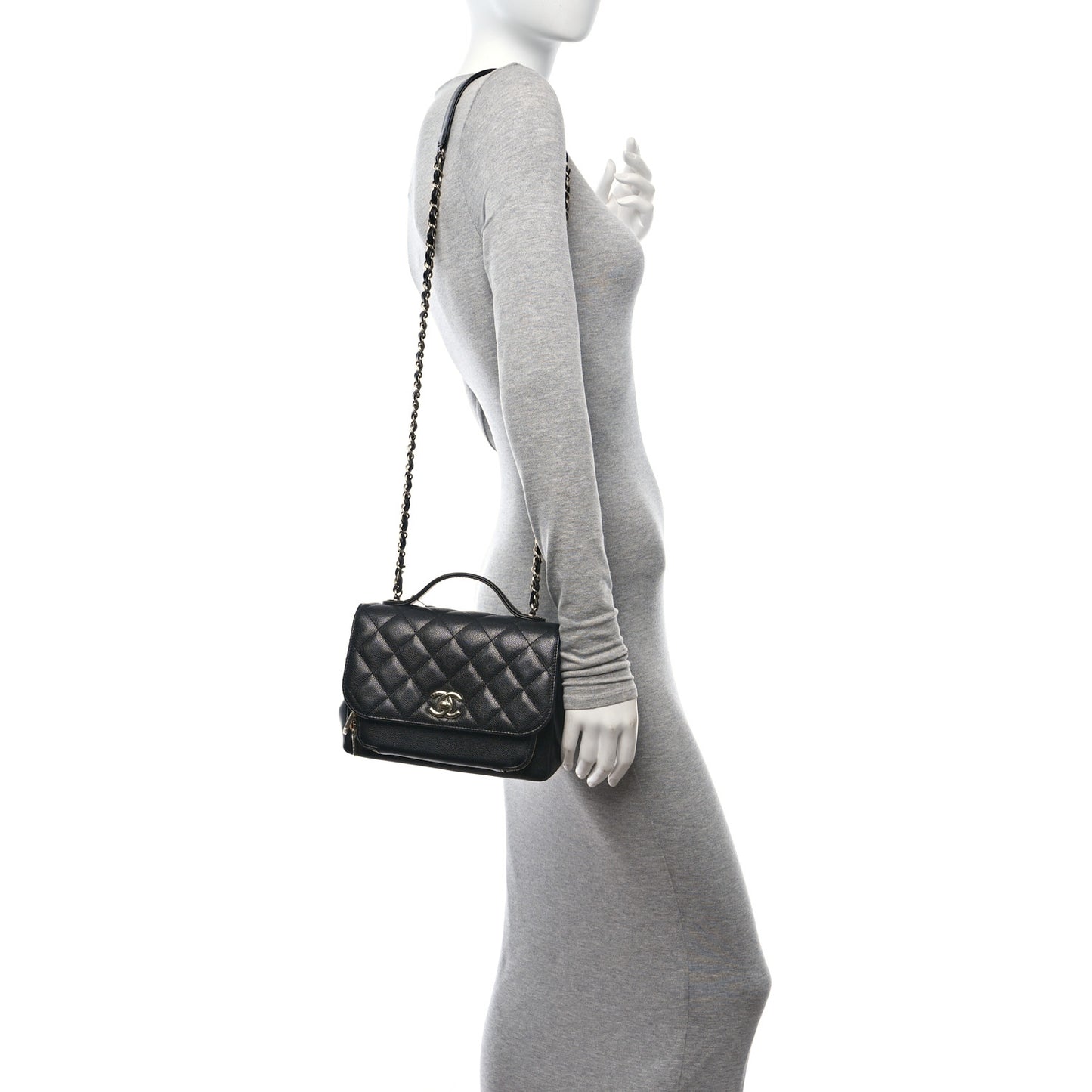 Caviar Quilted Medium Business Affinity Flap Black
