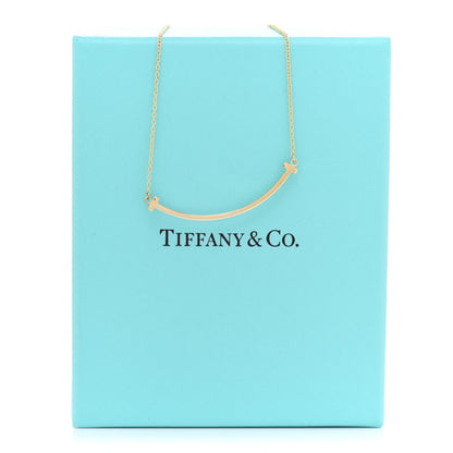 Tiffany 18K Yellow Gold Small T Smile Pendant Necklace 6 of 6