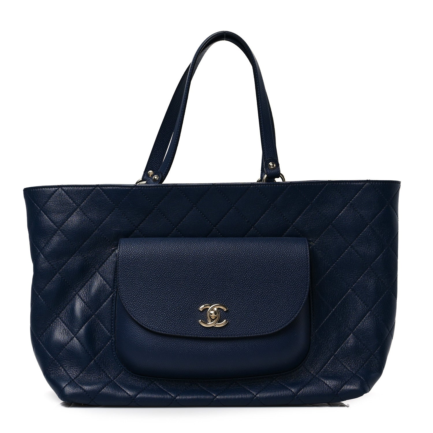 Chanel Calfskin Caviar Quilted Large Shopping Tote Blue 1 of 7