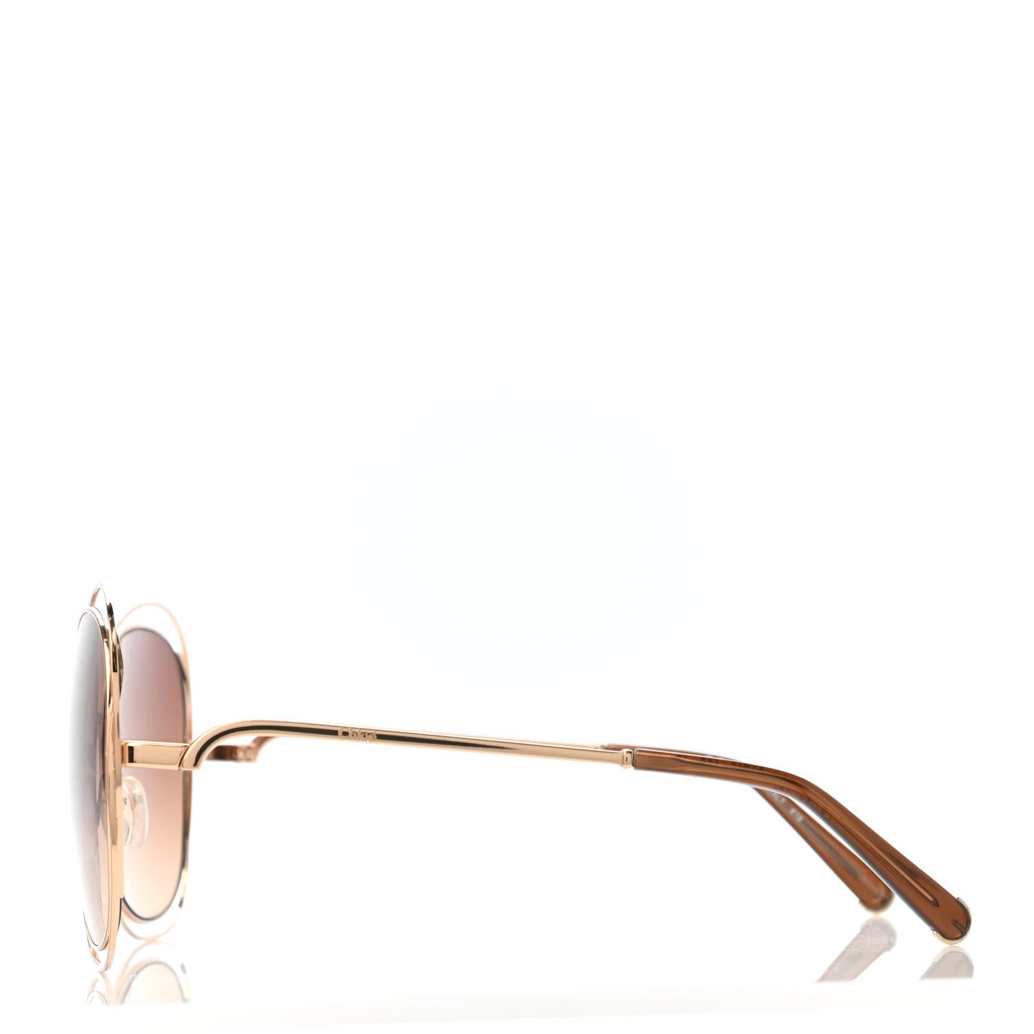 Chloe Oversized Round Carlina Sunglasses CE119S Gold 3 of 4