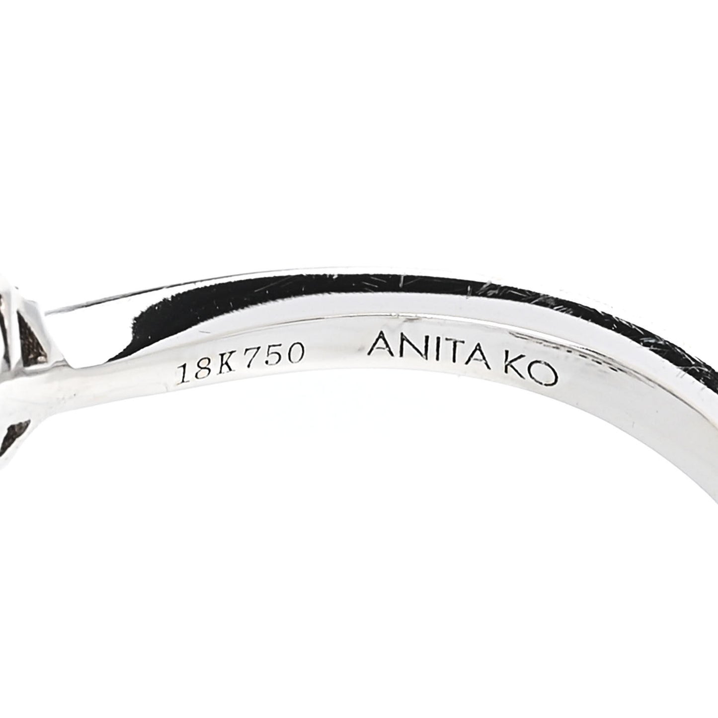18K White Gold Diamond Small Palm Leaf Ring 44 3