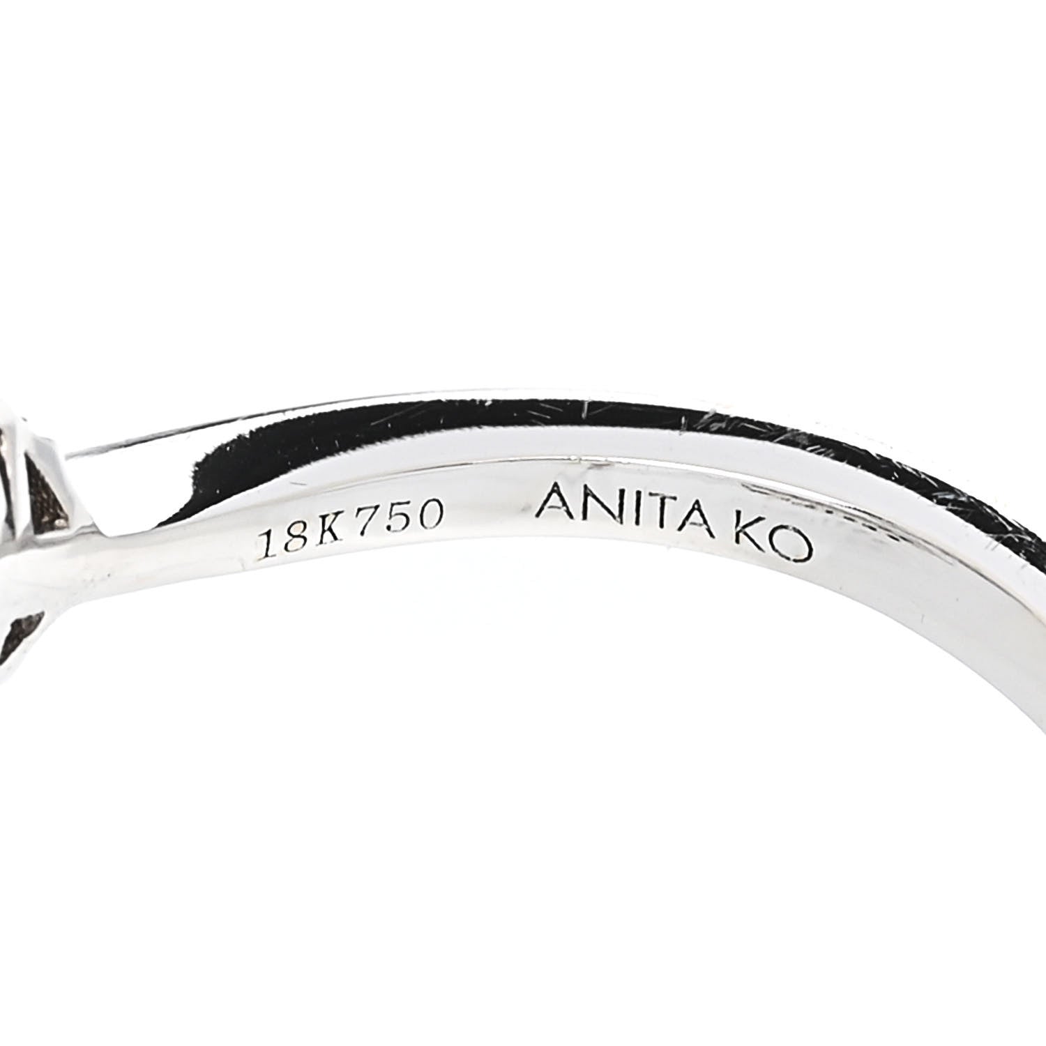 Anita Ko 18K White Gold Diamond Small Palm Leaf Ring 44 3 4 of 5
