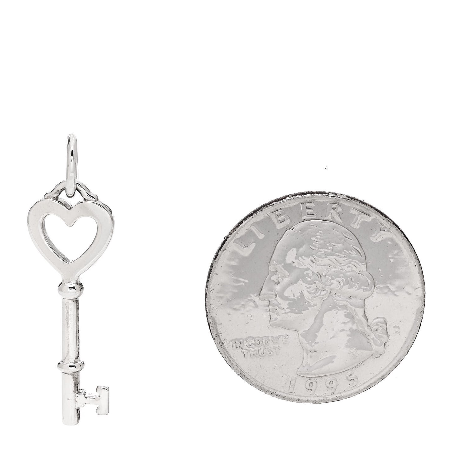 Sterling Silver Small Heart Key Pendant
