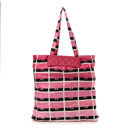 Chanel Caviar Fabric Quilted Foldable Tote With Chain Pink Multicolor 3 of 18