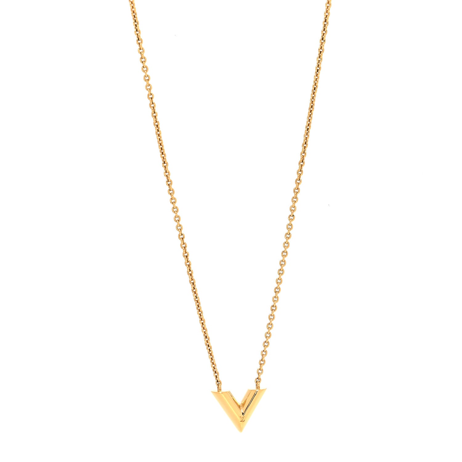 Louis Vuitton Brass Essential V Necklace Gold 1 of 6