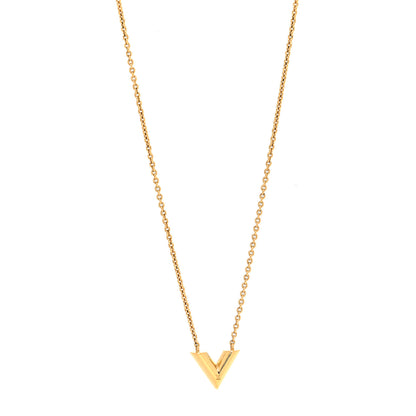 Louis Vuitton Brass Essential V Necklace Gold 1 of 6