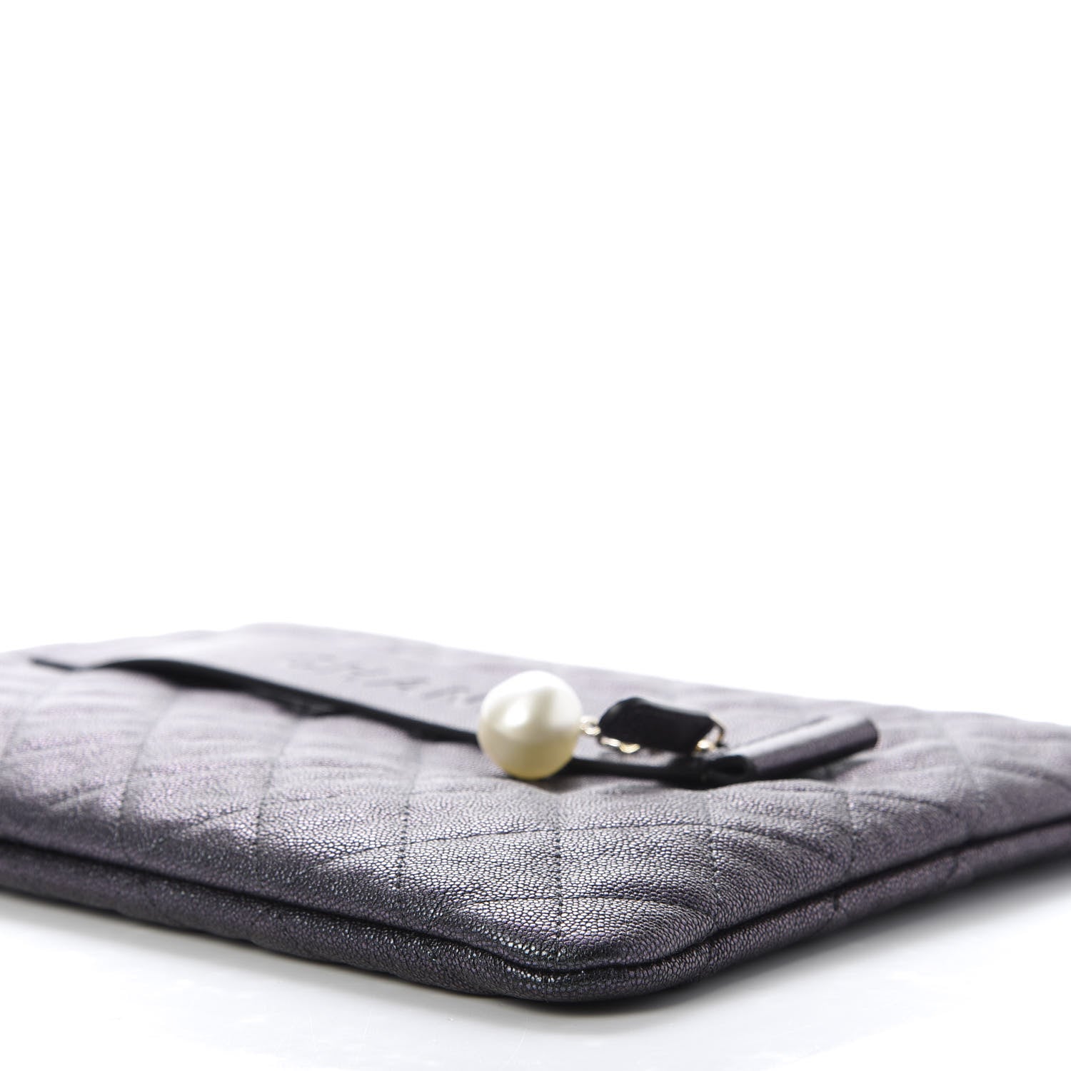 Chanel Iridescent Caviar Medium Night by the C Pouch Clutch Black 7 of 10