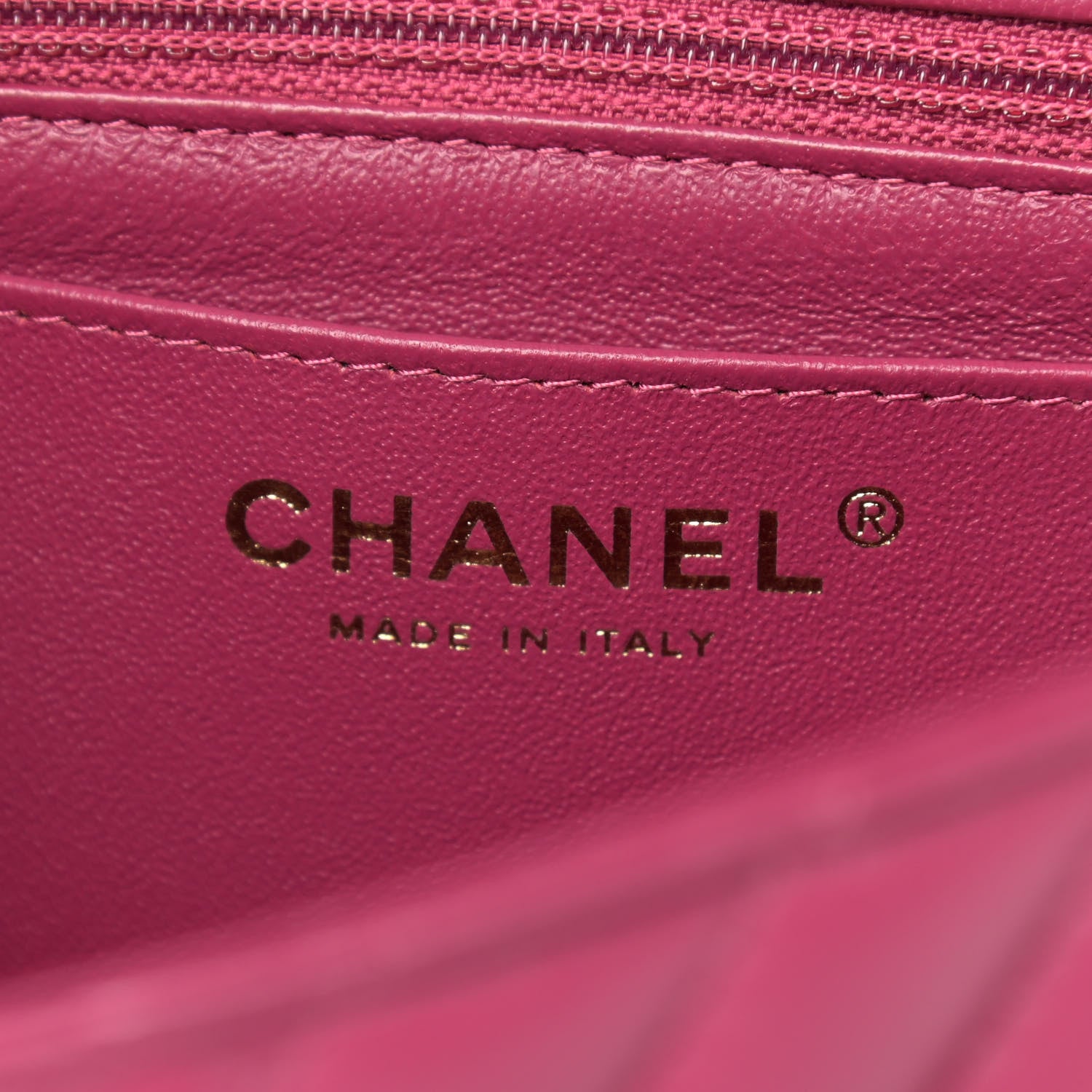 Chanel Lambskin Chevron Quilted Mini Rectangular Flap Dark Pink 5 of 9